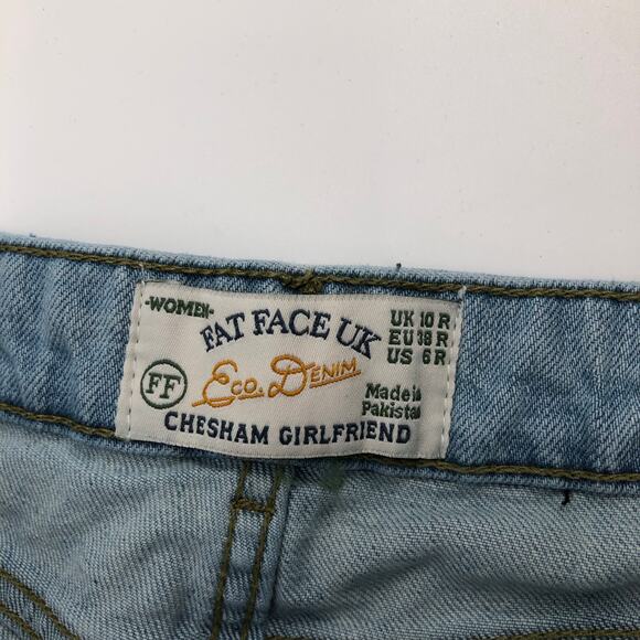 Fat Face UK Eco Denim Chesam Girlfriend Jeans Light Wash Pants US Size 6R - Picture 9 of 13
